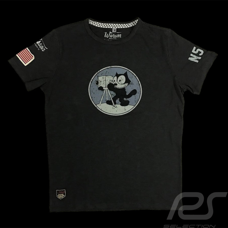 T-shirt Avenger USS Saratoga 1941 Felix the cat Carbon black 16102 - Men