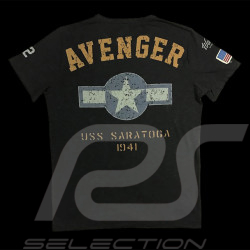 T-shirt Avenger USS Saratoga 1941 Felix the cat Noir Carbon 16102 - Homme