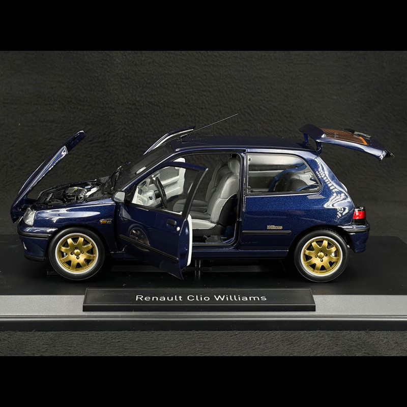 Norev Renault Clio Williams 1993 - Voiture Miniature Échelle 1/18, Modèle Collection Bleu Métal