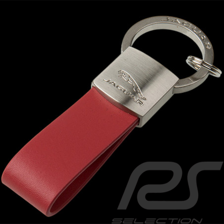Jaguar Keychain Heritage Logo Loop Leather Red 50JDKR915RDA