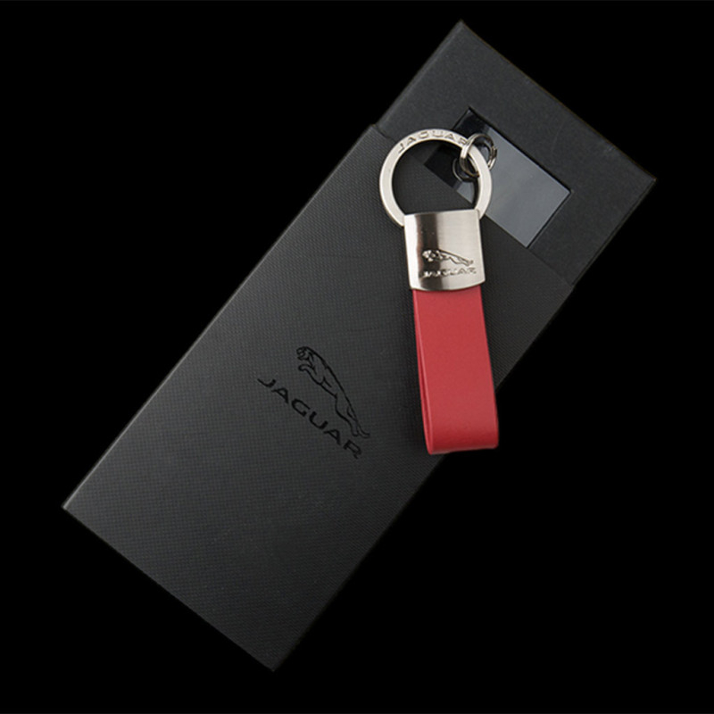 Porte-clés Luxury - Style Jaguar (Blanc, Simili Cuir & Acier)