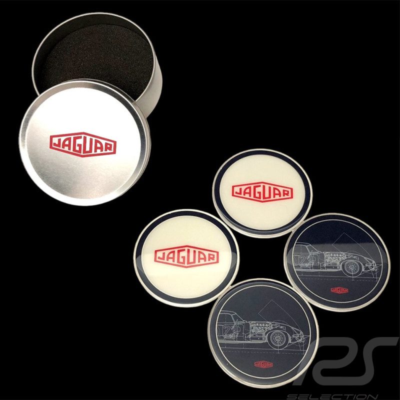 Sous-verres Jaguar Heritage Set de 4 Noir / Jaune 50JFGF322NVA