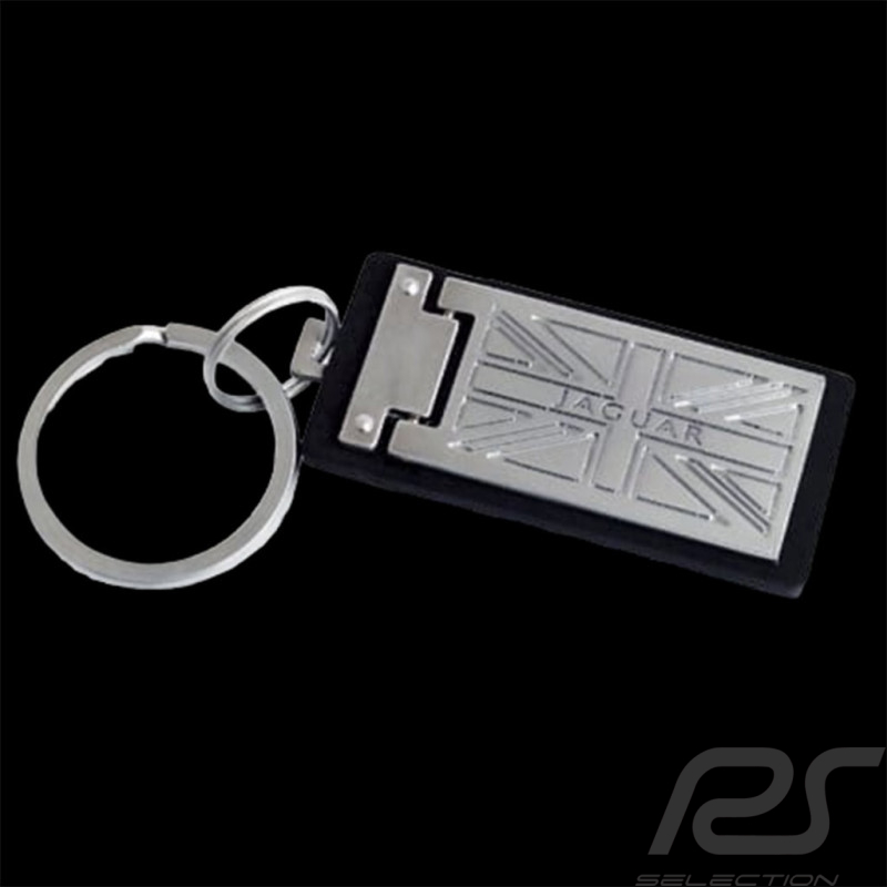 Jaguar Schlüsselanhänger Union Jack Gebürstetes Metall JHR1648