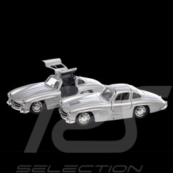 Mercedes-Benz 300 SL 1954 Gullwing Silver grey Pullback toy 1/38 Kinsmart B66057945