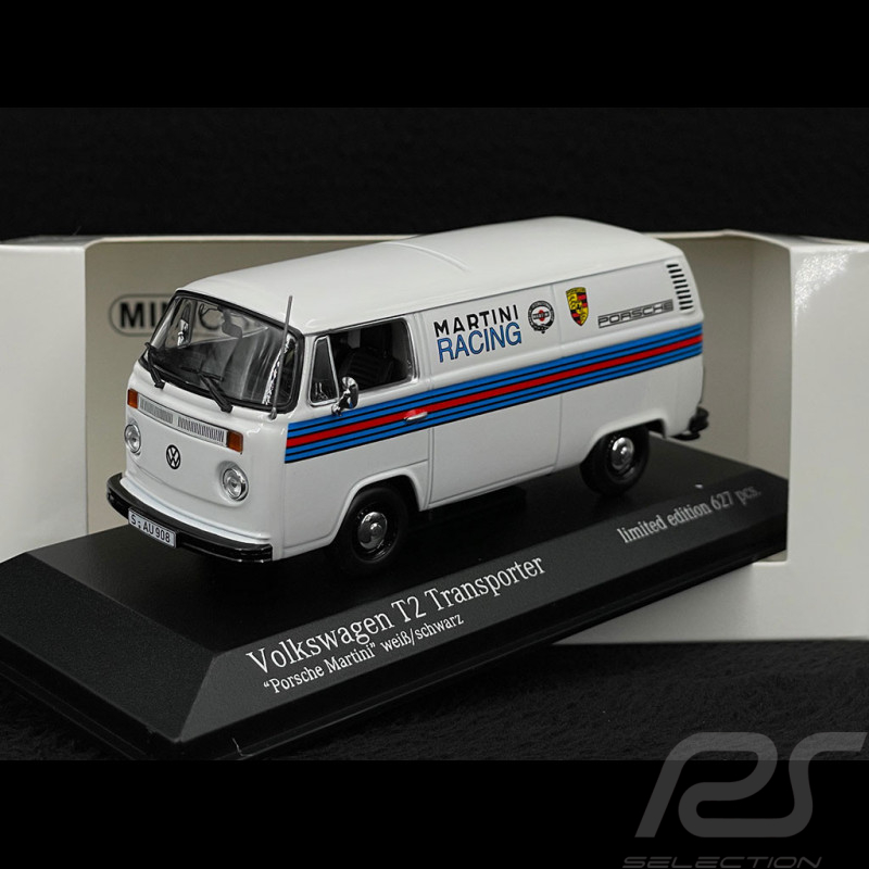 Volkswagen Combi T2 Transporter "Porsche Martini Racing" 1972 Blanc / Bandes Martini 1/43 Minichamps 943053067