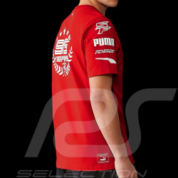 T-shirt Ferrari 95 ans F1 Team Leclerc Sainz Puma Rouge 701228027-002