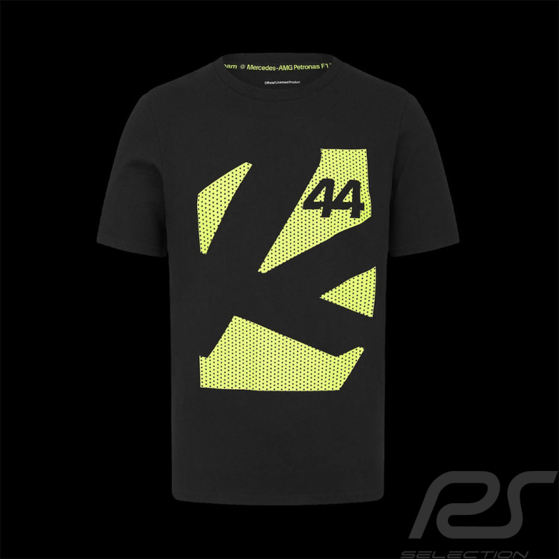 Mercedes T-shirt F1 n° 44 Lewis Hamilton Schwarz / Gelb 701227121-001