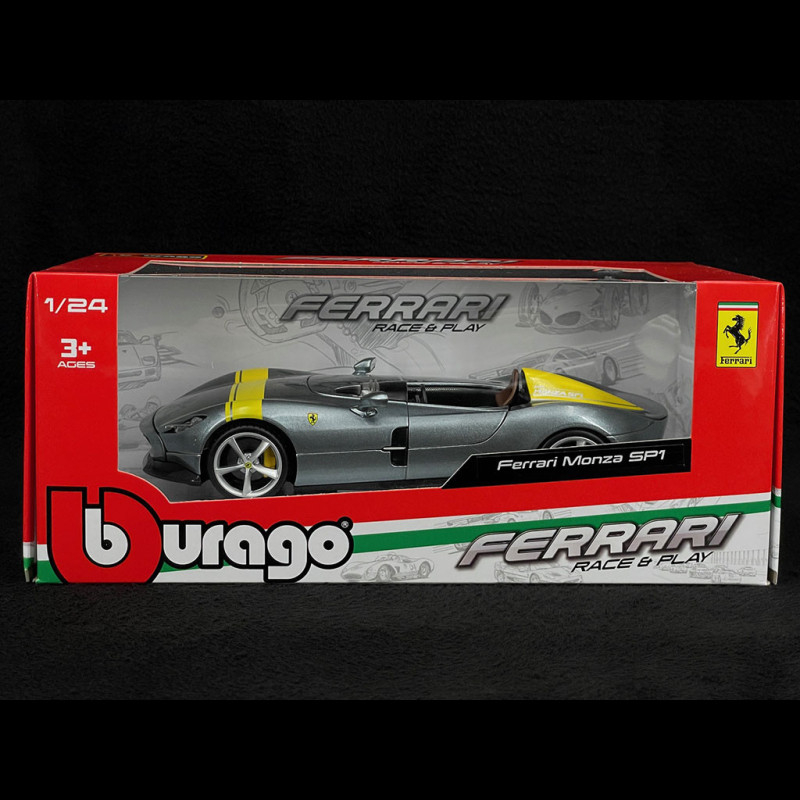 Bburago Ferrari 1/24 Monza SP1 Jaune - Modèle Réduit Fidèle Sous Licence Officielle