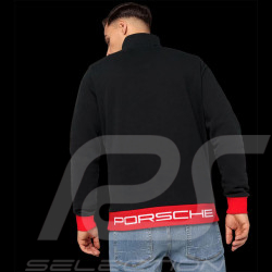 Pull Porsche Motorsport 5 Demi-zip Noir / Rouge WAP169RMSF - mixte