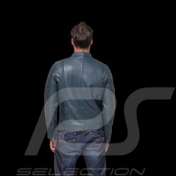 Duo Steve McQueen leather jacket 24h Le Mans + Leather Bag Royal Blue