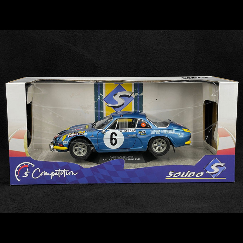 Miniature Solido Alpine A110 1600S – Rallye Monte Carlo 1972, Échelle 1/18 – Prév
