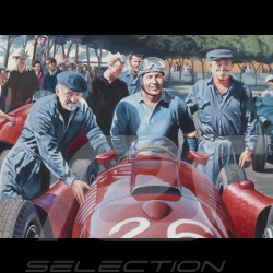 Bâche "Le Jour où Ascari plongea dans le port" GP Monaco 1955 dessin original de Benjamin Freudenthal