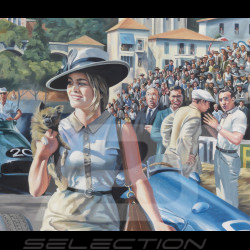 Banner "The day Ascari plunged into the harbor" GP Monaco 1955 original design by Benjamin Freudenthal