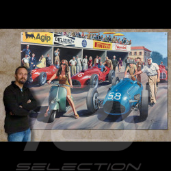 Bâche "Gina al Gran Premio di Monza 1950"" dessin original de Benjamin Freudenthal