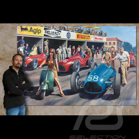Banner "Gina al Gran Premio di Monza 1950" original design by Benjamin Freudenthal