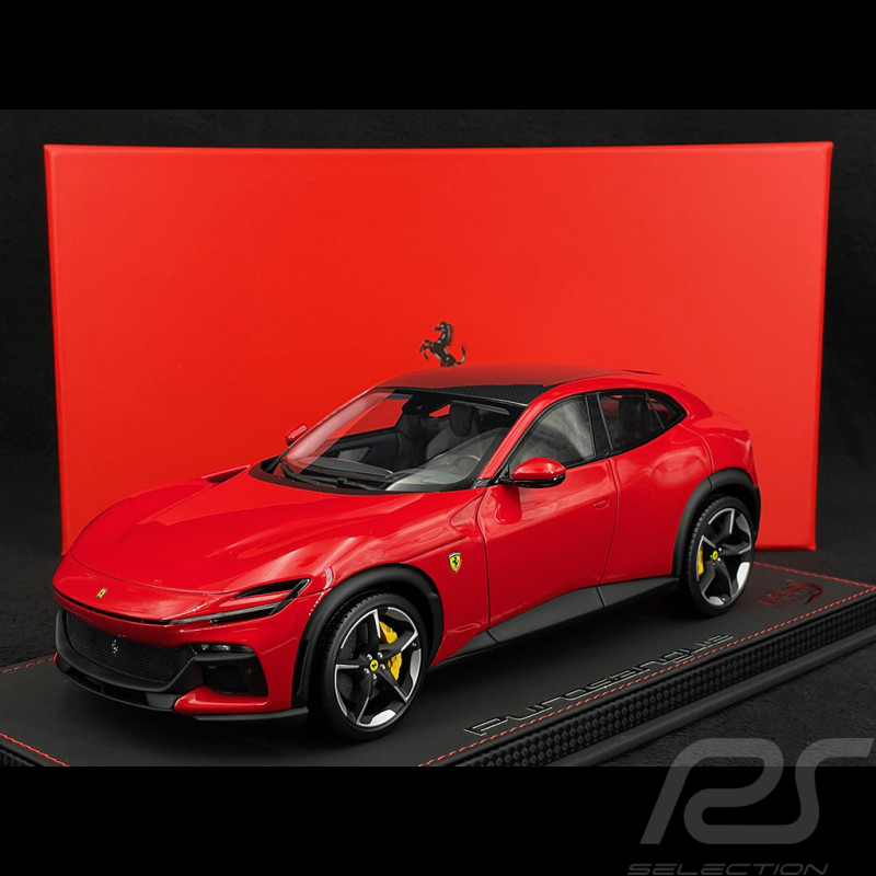 Ferrari Purosangue Carbondach 2023 Rosso Corsa 322 Rot / Schwarz 1/18 Mit Vitrine BBR P18219BCF