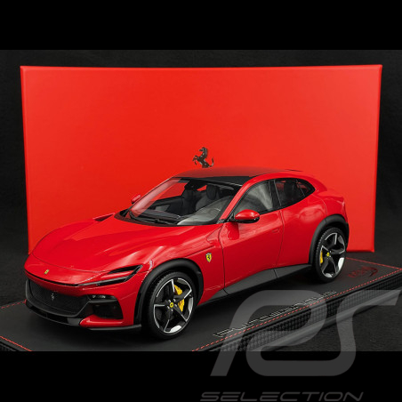 Ferrari Purosangue Carbon Roof 2023 Rosso Corsa 322 Red / Black 1/18 With showcase BBR P18219BCF