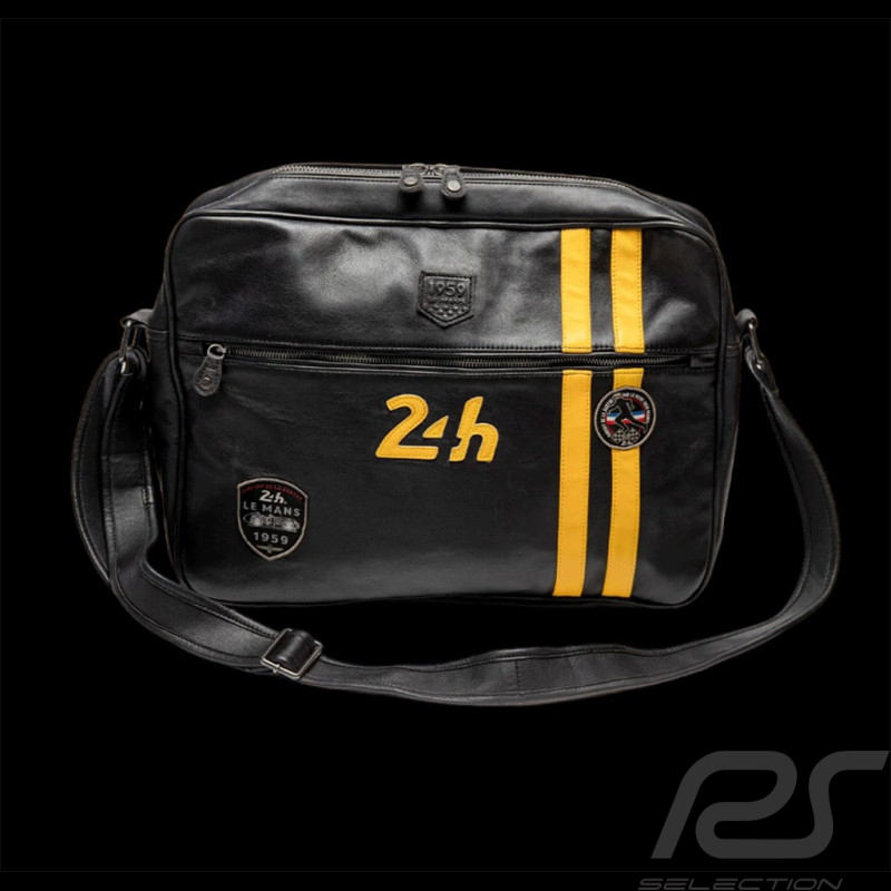 Sac 24h Le Mans en Cuir Messenger à Bandoulière Noir - Raoul 4 27269-3046