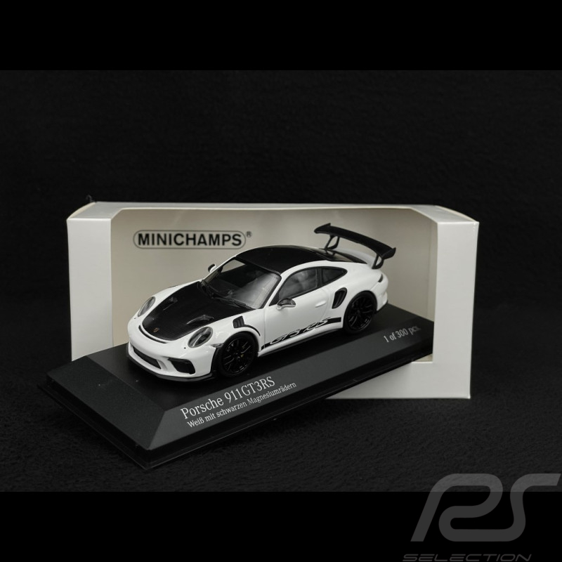 Porsche 911 GT3 RS type 991 Mk ll 2018 white / black wheels 1/43 Minichamps 413067033
