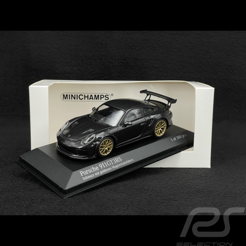 Porsche 911 GT3 RS type 991 Phase ll 2018 noir / jantes or 1/43 Minichamps 413067034