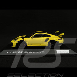 Porsche 911 GT2 RS type 991 Record au tour Nürburgring 2017 jaune / noir 1/43 Spark WAX02026473