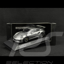 Porsche 911 GT3 RS type 991 phase II silver grey metallic 1/43 Minichamps 410067020