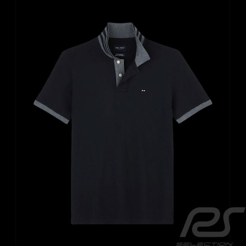 Polo Eden Park Coton Pima Noir / Gris PPKNIPCE0007-NO - homme