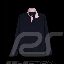 Eden Park Polo Shirt Long sleeves Cotton Pima Navy blue / Pink PPKNIPLE0006-BLF - men