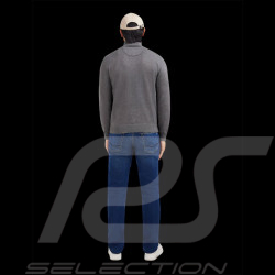 Eden Park Sweater Zipped Neck Grey Melange Cotton PPKNIPUE0022-GRF - men