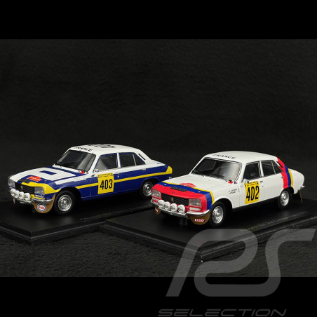 Duo Peugeot 504 n° 403 & n° 402 Vainqueur & 2ème Rallye Codasur 1979 1/43 Spark