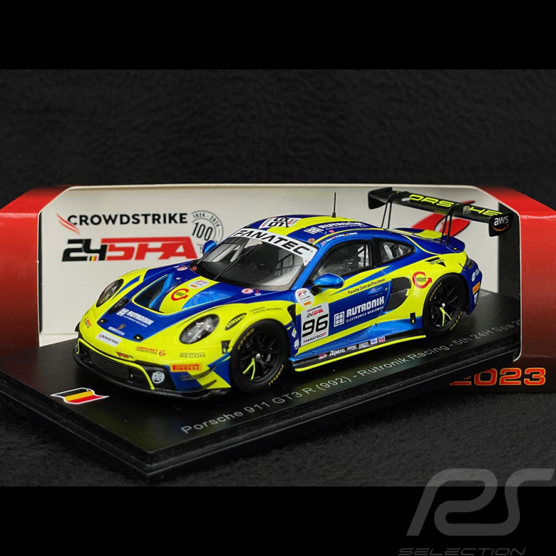 Porsche 911 GT3 R Type 992 n° 96 5ème 24h Spa 2023 1/43 Spark SB702
