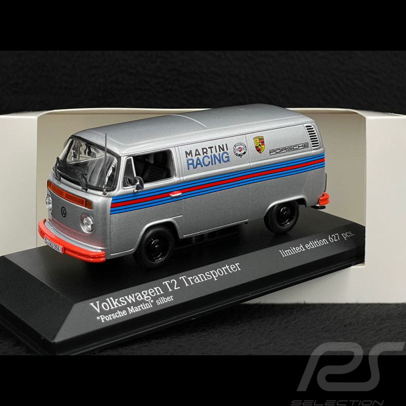 Volkswagen Transporter T2 Bus "Porsche Renndienst" 1972 Martini White 1/43 Minichamps 943053066