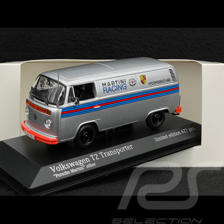Volkswagen Combi T2 Bus "Porsche Renndienst" 1972 Martini Blanc 1/43 Minichamps 943053066