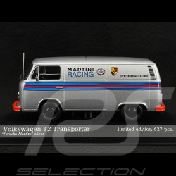 Volkswagen Combi T2 Bus "Porsche Renndienst" 1972 Martini Blanc 1/43 Minichamps 943053066