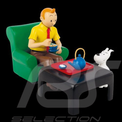 Figurine Tintin prenant le thé - Le Lotus Bleu Résine 35 cm 47002
