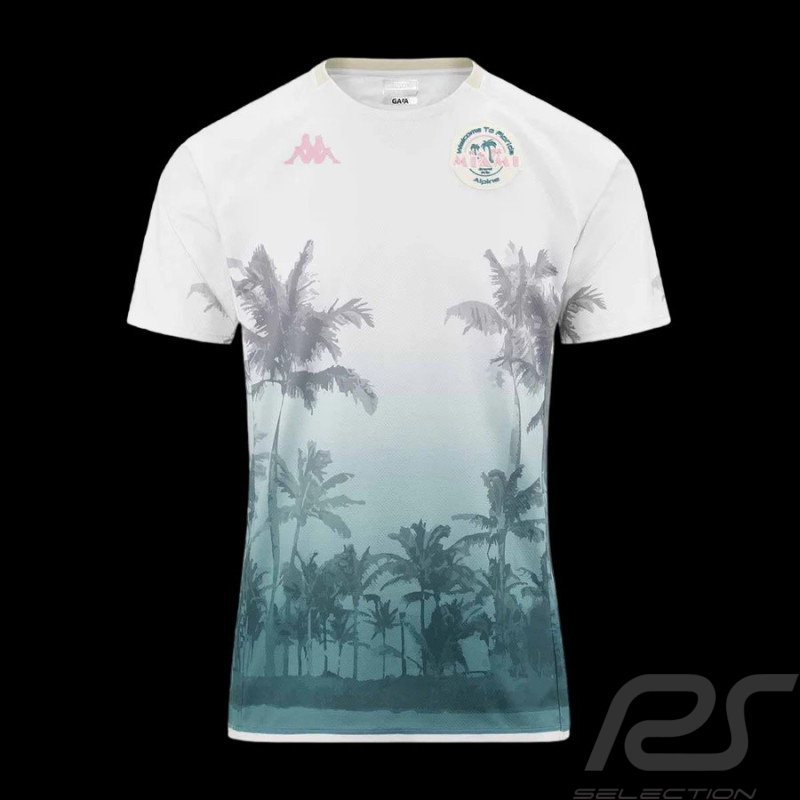 Alpine T-Shirt F1 Team Miami Ocon Gasly Weiß / Hellblau Kappa 38242MW - Herren