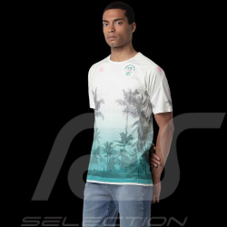 T-Shirt Alpine F1 Team Miami Ocon Gasly Blanc / Bleu Ciel Kappa 38242MW - homme