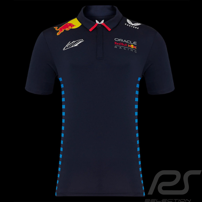 Red Bull Racing Poloshirt F1 Team Max Verstappen Signature Marineblau TM5885-190 - Herren