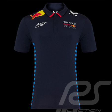 Red Bull Racing Poloshirt F1 Team Max Verstappen Signature Marineblau TM5885-190 - Herren