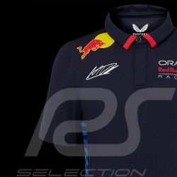 Red Bull Racing Poloshirt F1 Team Max Verstappen Signature Marineblau TJ5885-190 - Kinder