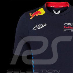 T-shirt Red Bull Racing F1 Team Max Verstappen Signature Bleu marine TJ5887-190 - enfant