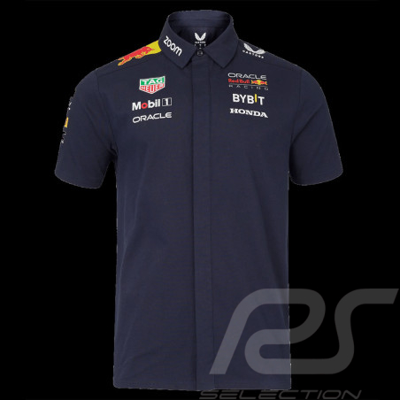 Red Bull Racing Hemd kurze Ärmel F1 Team Verstappen Perez Marineblau TM5317-190 - Herren