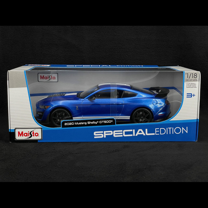 Maisto-31452B Mustang Shelby GT500 2020 Bleu et échelle 1/18 (31452B