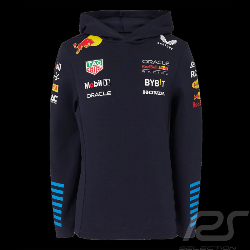 Sweatshirt Red Bull à capuche F1 Racing Team Verstappen Perez Toile Bleu marine TJ5291-190 - enfant