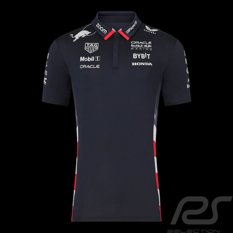 Polo Red Bull Racing F1 America race Verstappen Perez Bleu marine TM5972-190 - homme