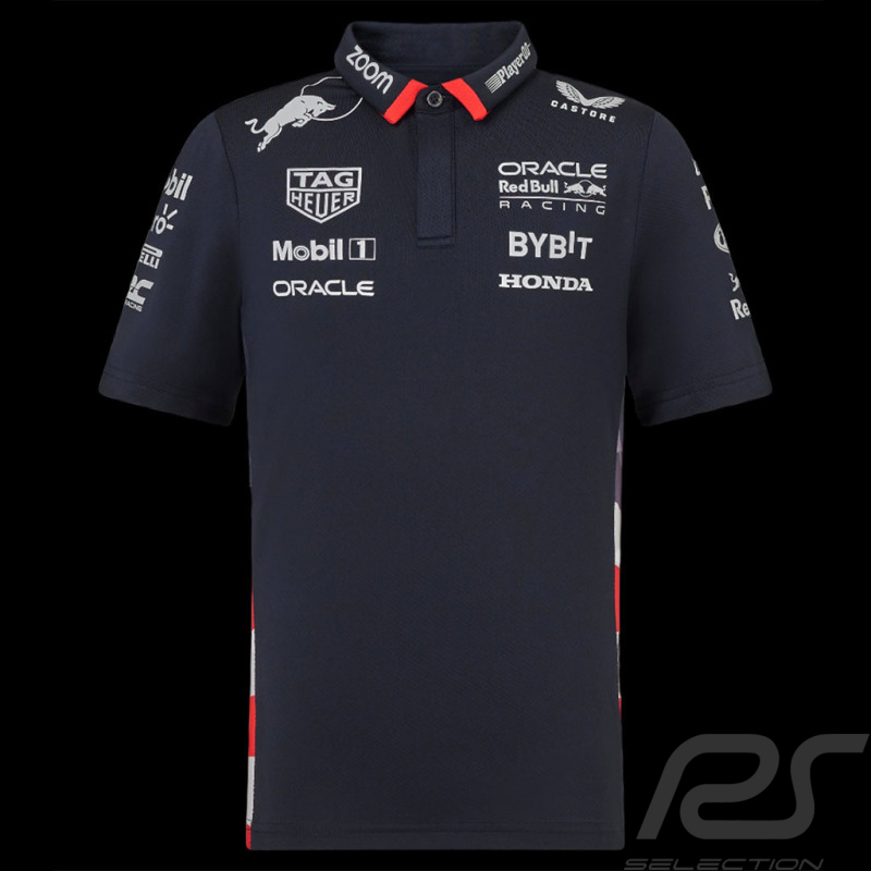 Polo Red Bull Racing F1 America race Verstappen Perez Bleu marine TJ5972-190 - enfant