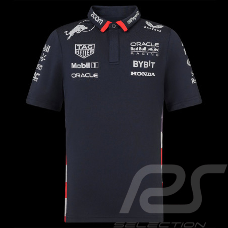 Red Bull Racing Polohemd F1 America race Verstappen Perez Marineblau TJ5972-190 - Kinder
