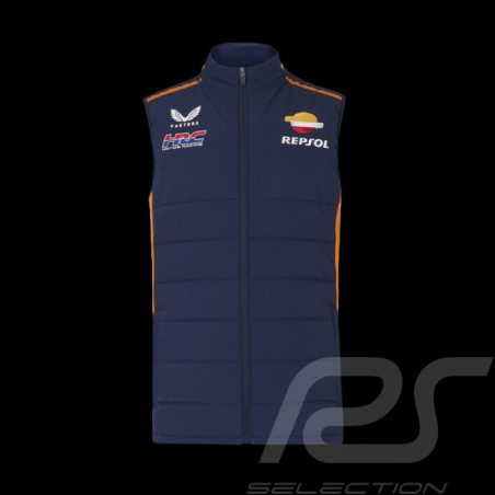Veste Repsol Honda HRC Moto GP Mir Marini Sans manches Bleu marine / Orange TU5823RE-190 - homme