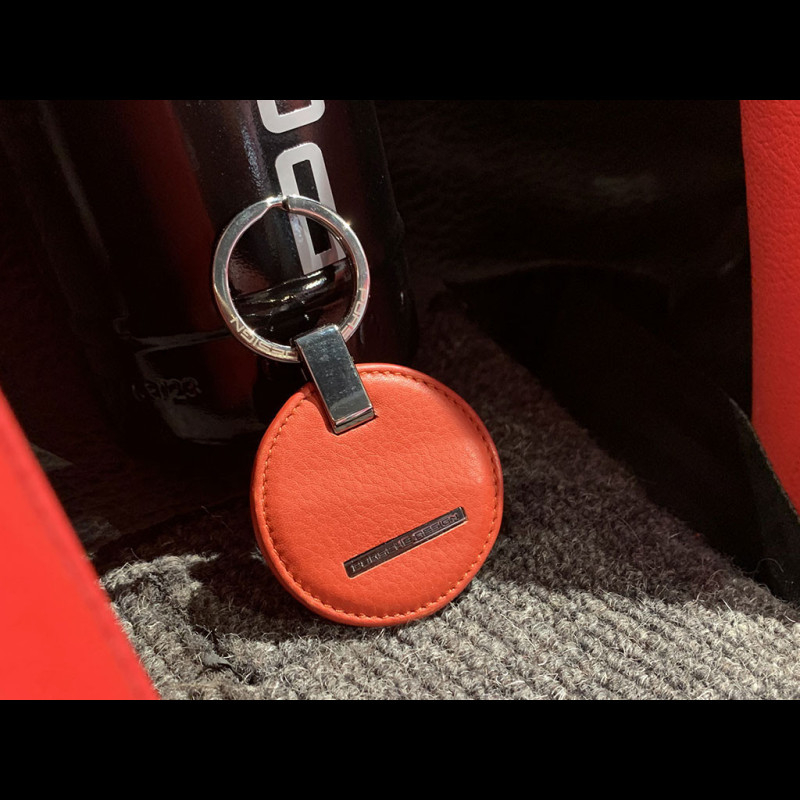 Porte-clés Porsche Crête Cuir Rouge WAP0500920E - Accessoire Officiel