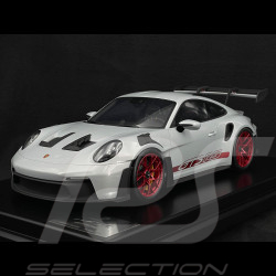 Porsche 911 GT3 RS Type 992 2023 Gris Glacé Métallique / Bandes Rouge Pyro 1/12 Spark WAP0231550P001